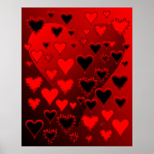 Póster Corazones