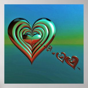 Póster Corazones altas del cielo