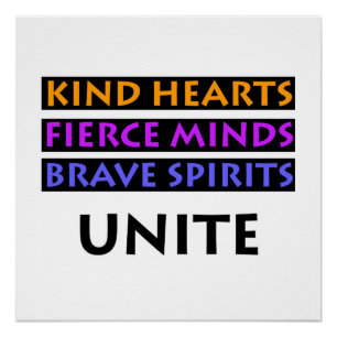 Póster Corazones amables, mentes feroces, espíritus valie