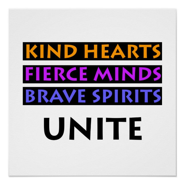 Póster Corazones amables, mentes feroces, espíritus valie (Anverso)