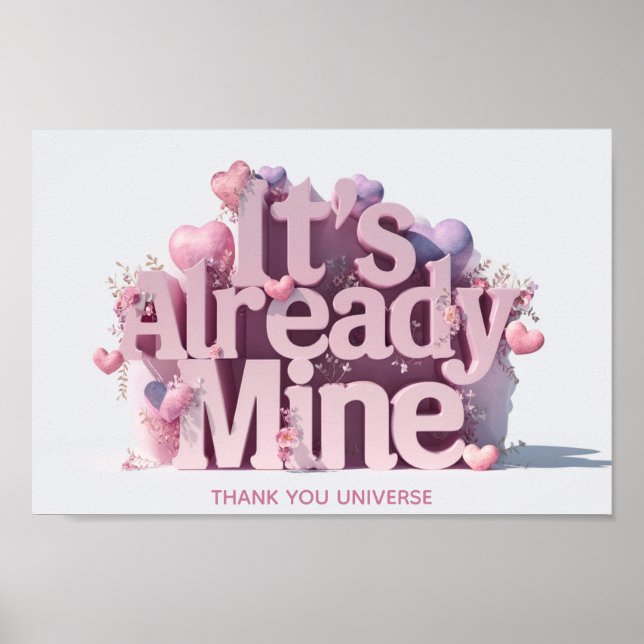 Póster *~* Corazones Ap85 Ley de manifestación de atracci (Frente)