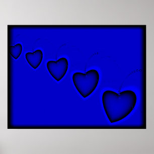 Póster Corazones azules