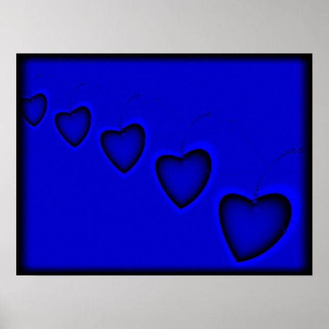 Póster Corazones azules (Frente)