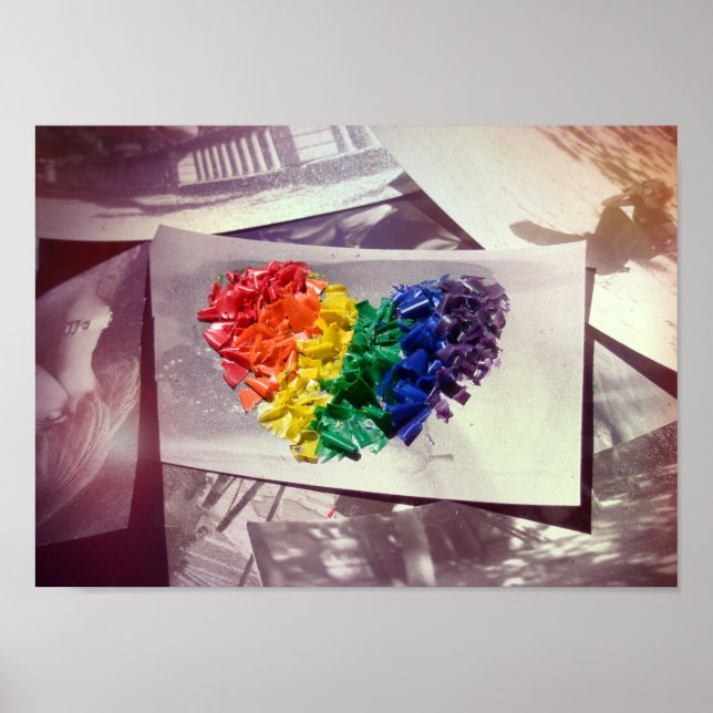 Póster Corazones (Crayon Love) (Frente)