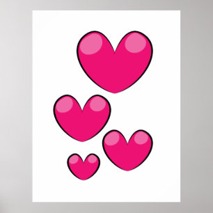 Póster Corazones de amor