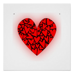 Póster Corazones de amor