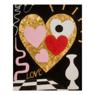 Póster Corazones de amor