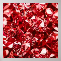Corazones de brillantes de cristal rojo