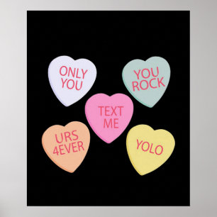 Póster Corazones de conversación el día de San Valentín