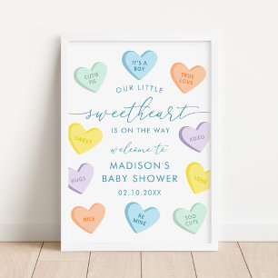 Póster Corazones De Dulce Cariño Bienvenida Fiesta De Rev