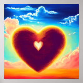 Póster Corazones de Restauración en el Poster del cielo