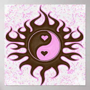 Póster Corazones de Yin Yang