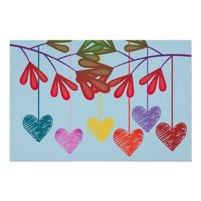 Póster Corazones del Árbol Colgante (Anverso)