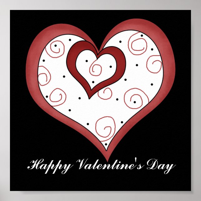 Póster Corazones dobles D1 - Personalizable Rótulo/Poster (Frente)