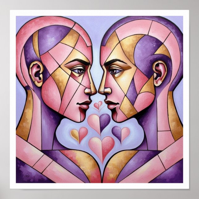 Póster Corazones entrelazados (Frente)