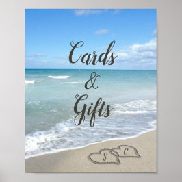 Póster Corazones escénicos en la boda personalizada Sand 