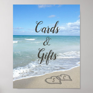 Póster Corazones escénicos en la boda personalizada Sand 