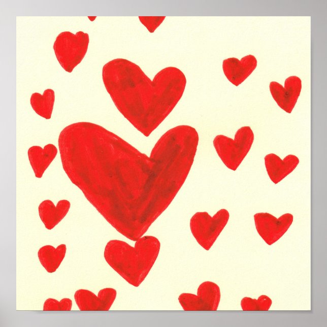 Póster Corazones flotantes (Frente)