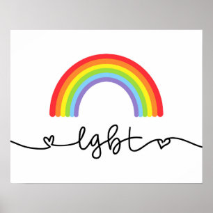 Póster Corazones LGBT y arrebatos de lluvia