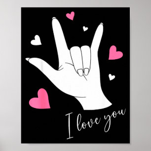 Póster Corazones Lindos del Día de San Valentín Te Amo Se