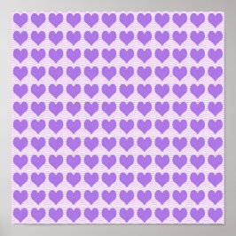 Póster Corazones Morados