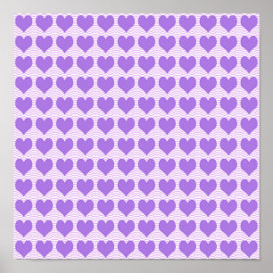 Póster Corazones Morados