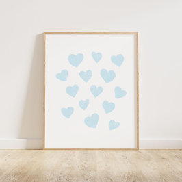 Póster Corazones pequeños azules para bebés