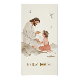 Póster Corazones puros luz brillante