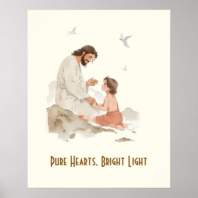 Póster Corazones puros luz brillante (Frente)