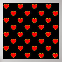 Corazones rojos en un fondo negro