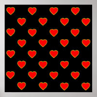 Corazones rojos en un fondo negro