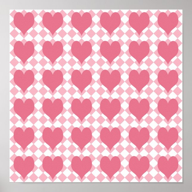Póster Corazones Rosas (Frente)