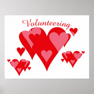 Póster Corazones voluntarios de Janz