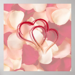 Póster corazones y pétalos de rosa POSTER AUTOGRAPH