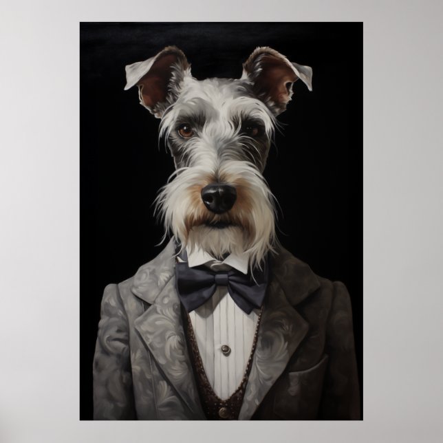 Póster Corbata de remolino de chicharrón de Schnauzer (Frente)