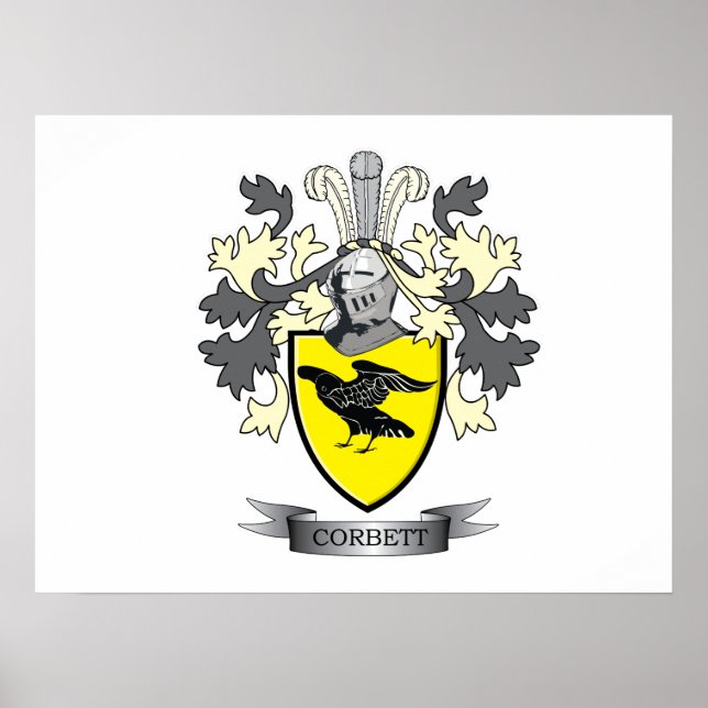 Póster Corbett Family Crest Coat of Arms (Frente)