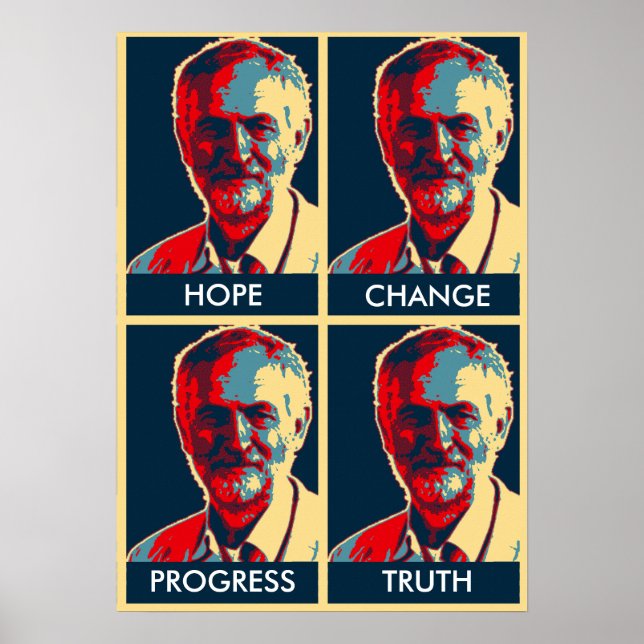 Póster corbyn esperanza de cambio progreso verdad poster  (Frente)