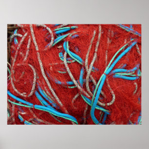 Póster Cordages et filets rouges
