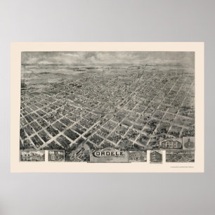 Póster Cordele, mapa panorámico del GA - 1908