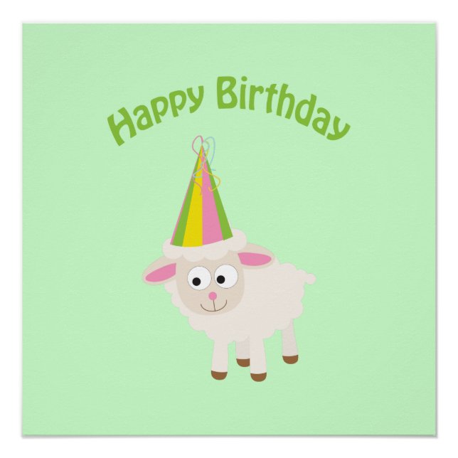 Póster Cordero feliz de cumpleaños (Anverso)