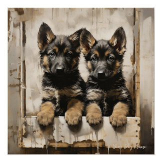 Póster Cordial pastelero alemán lechón Perros 002 - Raimo
