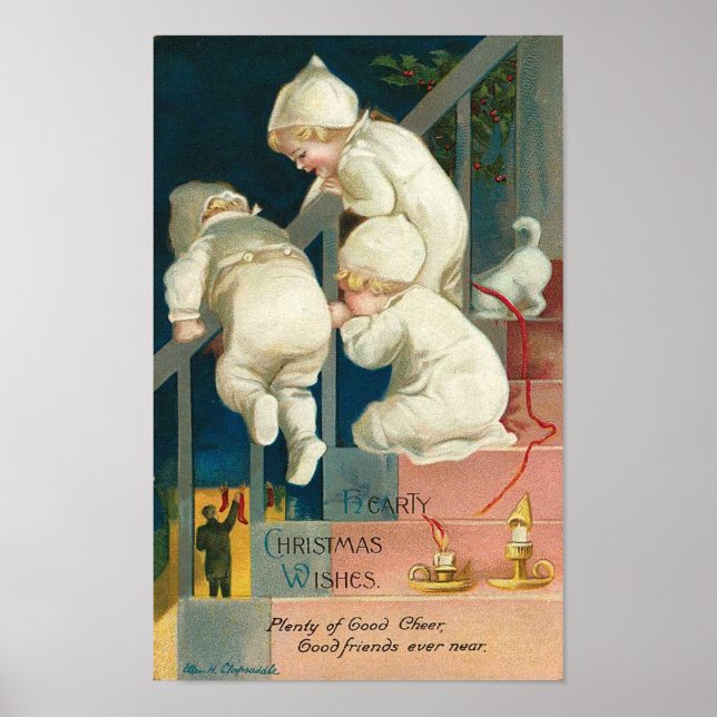 Póster Cordiales Navidades desean la tarjeta de búsqueda  (Frente)