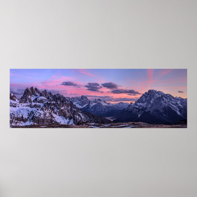 Póster Cordillera Dolomitas, Italia Panorama (Frente)