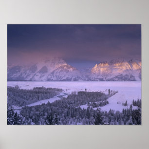 Póster Cordillera Teton desde Snake River Overlook, Grand