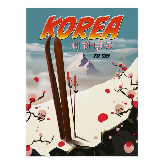 Póster Corea al esquí (Anverso)