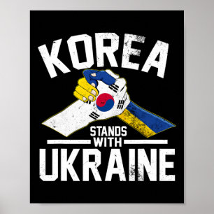 Póster Corea está con Ucrania Camiseta de bandera coreana