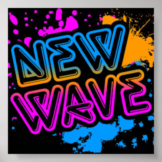 Póster Corey Tiger 80 Vintage New Wave Neon Splatter