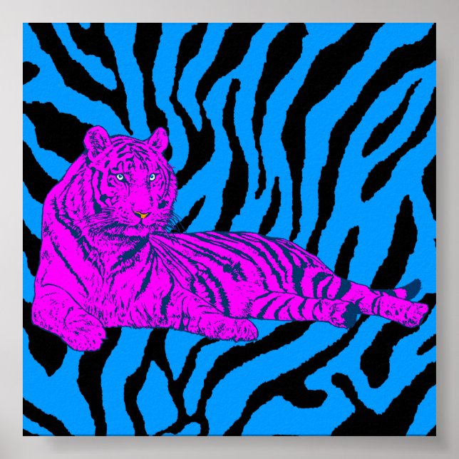 Póster Corey Tiger 80s Retro Lounge Tigre (Frente)