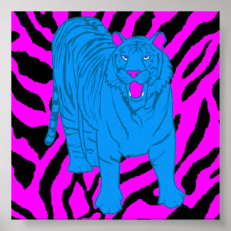 Póster Corey Tiger 80s Retro Rugido Tigre