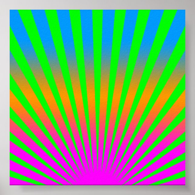 Póster Corey Tiger 80s ventilado de rayas solares (Frente)